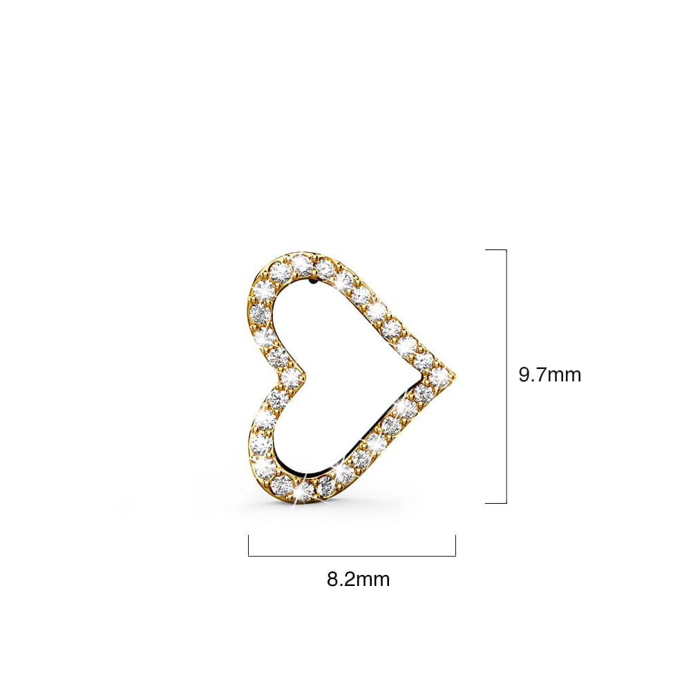 Infinite Heartbeat Diamond Stud Earrings Encased in 18k Gold