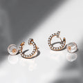 Sparkles in the Abyss Diamond Stud Earrings Encased in 18k Rose Gold