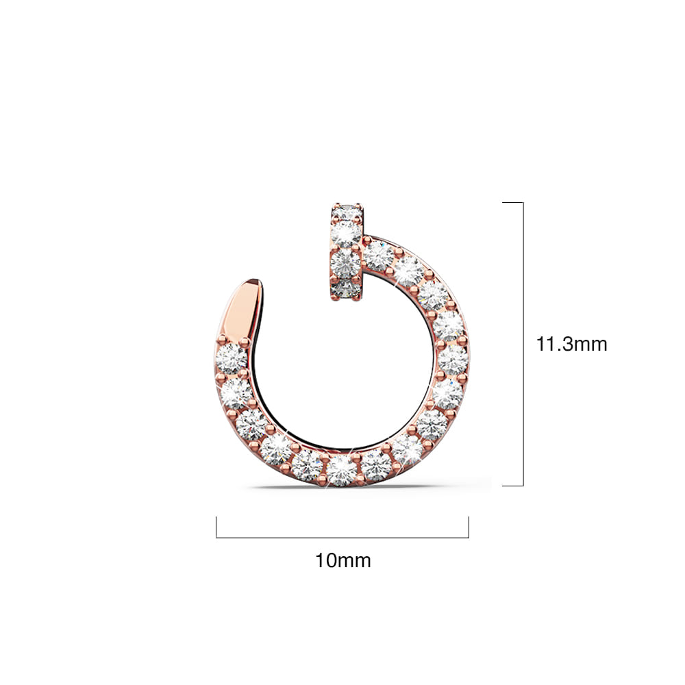Sparkles in the Abyss Diamond Stud Earrings Encased in 18k Rose Gold