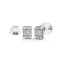 Regal Symmetry Diamond Stud Earrings Encased in 18k White Gold