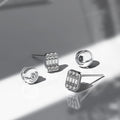 Regal Symmetry Diamond Stud Earrings Encased in 18k White Gold