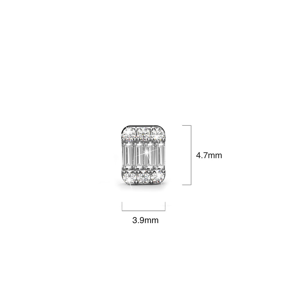 Regal Symmetry Diamond Stud Earrings Encased in 18k White Gold