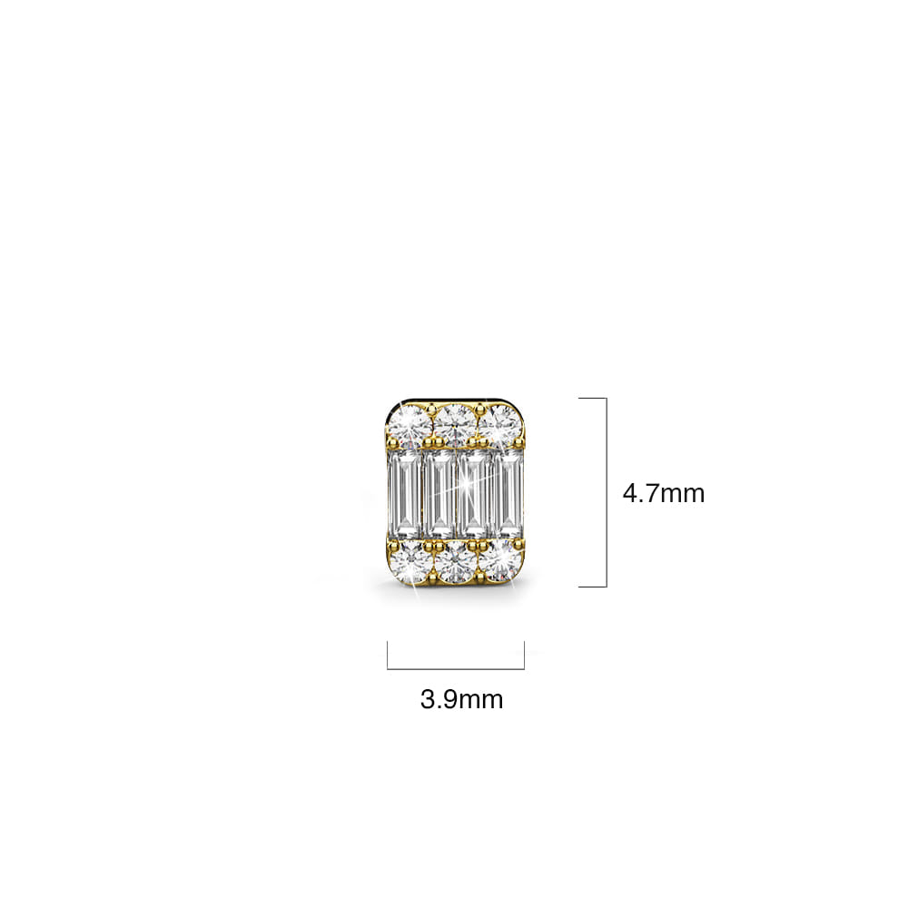 Regal Symmetry Diamond Stud Earrings Encased in 18k Gold
