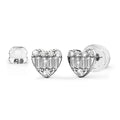 Regal Pulse Diamond Stud Earrings Encased in 18k White Gold