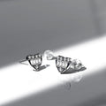 Regal Pulse Diamond Stud Earrings Encased in 18k White Gold