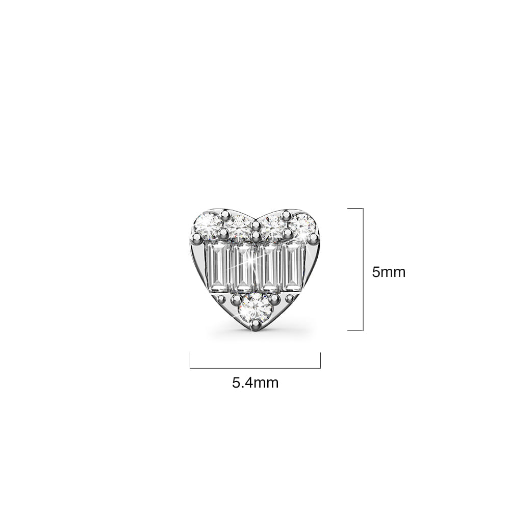 Regal Pulse Diamond Stud Earrings Encased in 18k White Gold