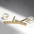 Radiant Accents Diamond Stud Earrings Encased in 18k Gold