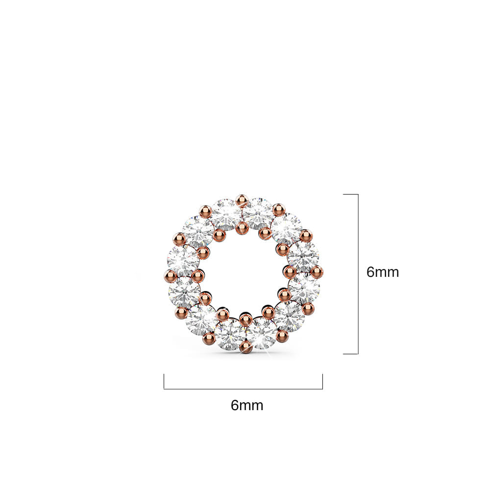 Delicate Diamond Halo Stud Earrings Encased in 18k Rose Gold