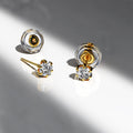 0.3ct Starlit Solitaire Diamond Stud Earrings Encased in 18k Gold