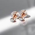 0.1ct Starlit Solitaire Diamond Stud Earrings Encased in 18k Rose Gold
