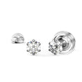 0.1ct Starlit Solitaire Diamond Stud Earrings Encased in 18k White Gold