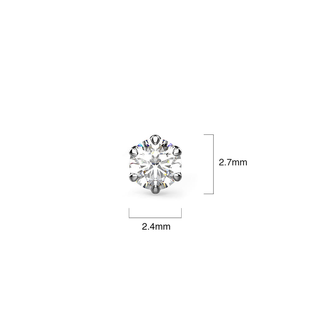 0.1ct Starlit Solitaire Diamond Stud Earrings Encased in 18k White Gold