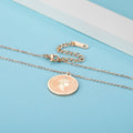 Genuine Single Diamond Set Queen E Medallion Necklace Rose Gold Titanium
