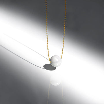 Eternal Akoya Pearl Necklace Encased in 18k Gold