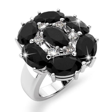 Solid Sterling Silver Navy Blue Sapphire Ring
