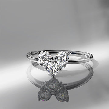 Lovestruck Cupid Diamond Ring Encased in 18k White Gold