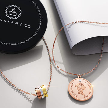 Boxed Elizabeth 2 Piece Necklaces Set in Rose Gold