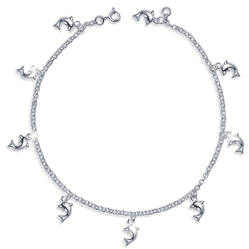 925 Signature Silver Dolphin Anklet