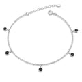 Solid 925 Sterling Silver Phoebe Anklet Black - Brilliant Co