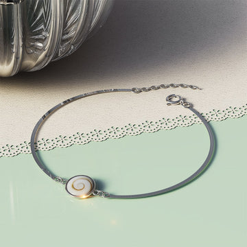 Solid 925 Sterling Silver Spiral Charm Bracelet