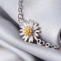 Solid 925 Sterling Silver White Chamomile Flower Bracelet