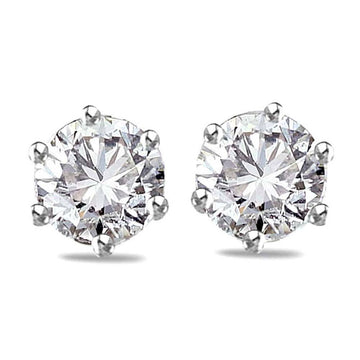 Solid 925 Sterling Silver Diamonelle Studs - Brilliant Co