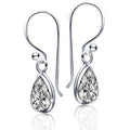 Solid 925 Sterling Silver Clear Drop French Earrings