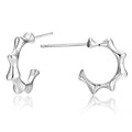 Solid 925 Sterling Silver Shaggy C-Hoop Earrings - Brilliant Co