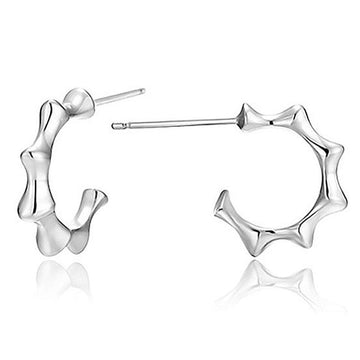 Solid 925 Sterling Silver Shaggy C-Hoop Earrings - Brilliant Co
