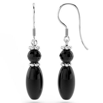Solid 925 Sterling Silver Black Onyx Earrings - Brilliant Co