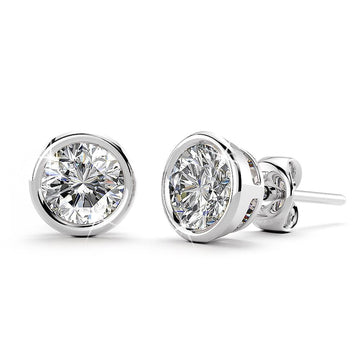 Solid 925 Sterling Silver Brilliant Cut Simulated Diamond Earrings - Brilliant Co
