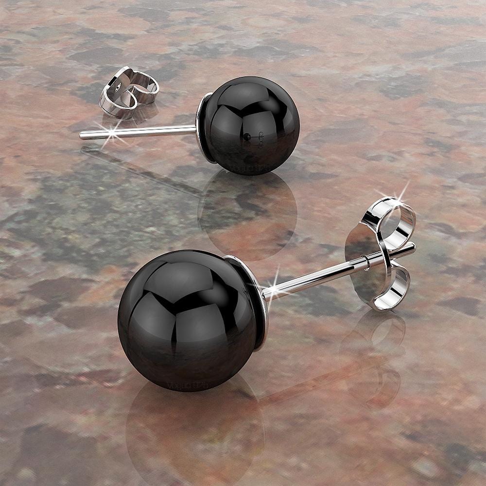 Solid 925 Sterling Silver Agate Gemstone Stud Earrings - Brilliant Co