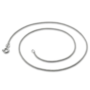 Solid 925 Sterling Silver Box Chain 40cm - Brilliant Co