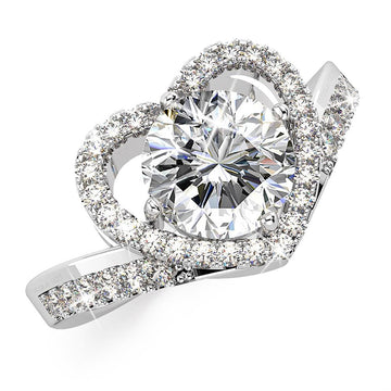 Solid 925 Sterling Silver Simulated Diamond Ring