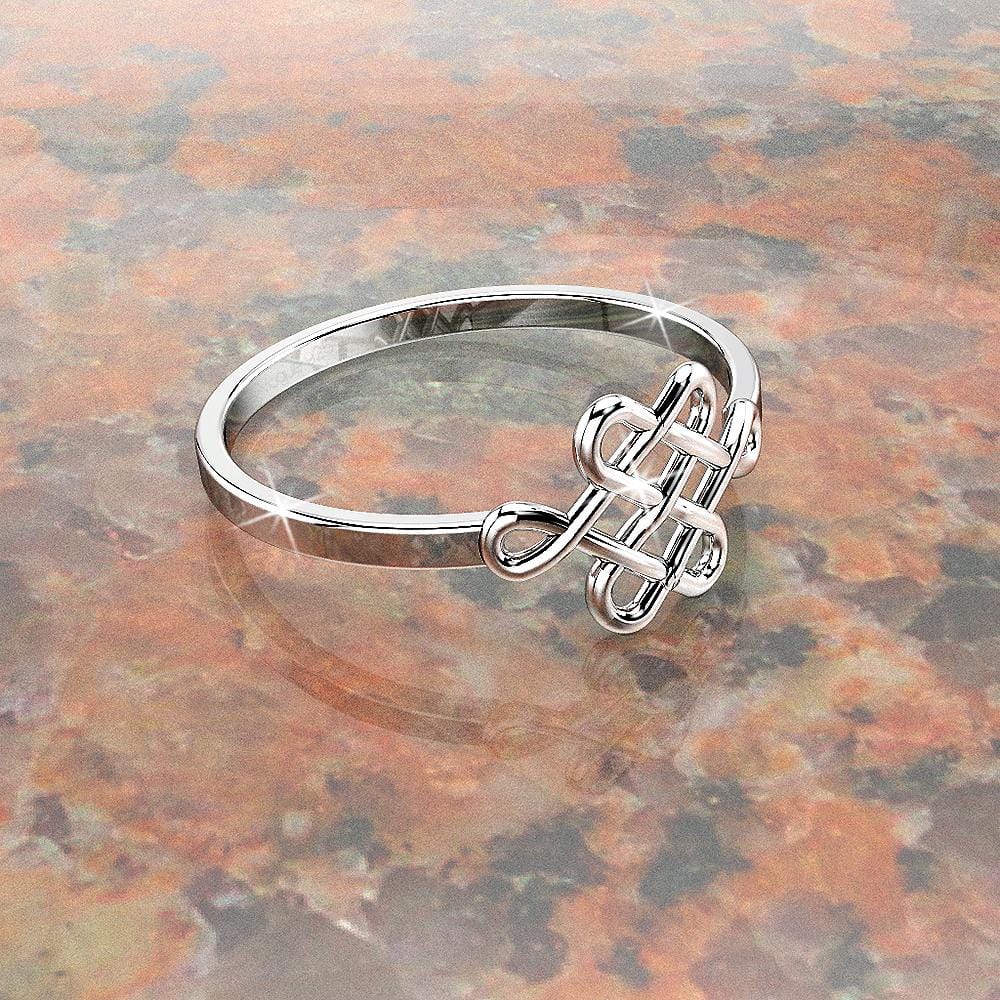 Solid 925 Sterling Silver Celtic Shield Knot Ring