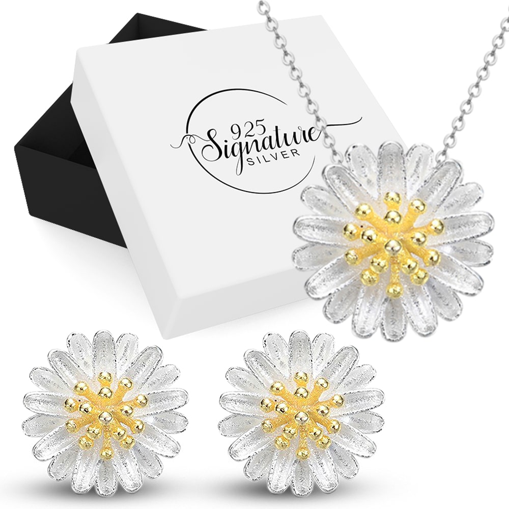 Sterling silver online sunflower earrings