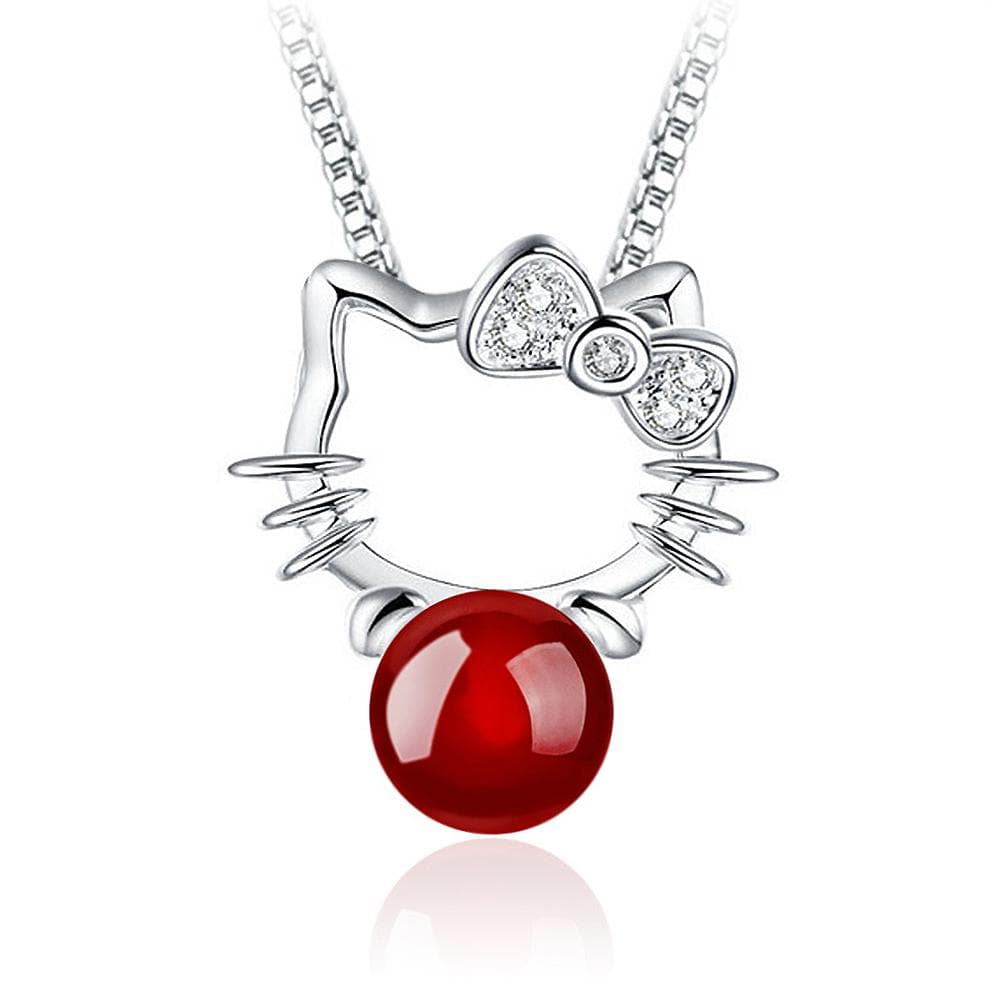 Hello Kitty Red Agate Necklace - Brilliant Co