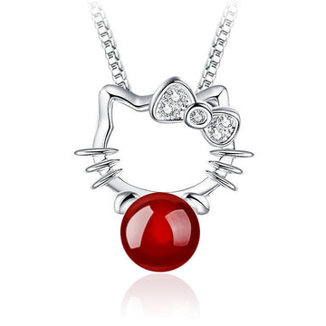 Hello Kitty Red Agate Necklace - Brilliant Co