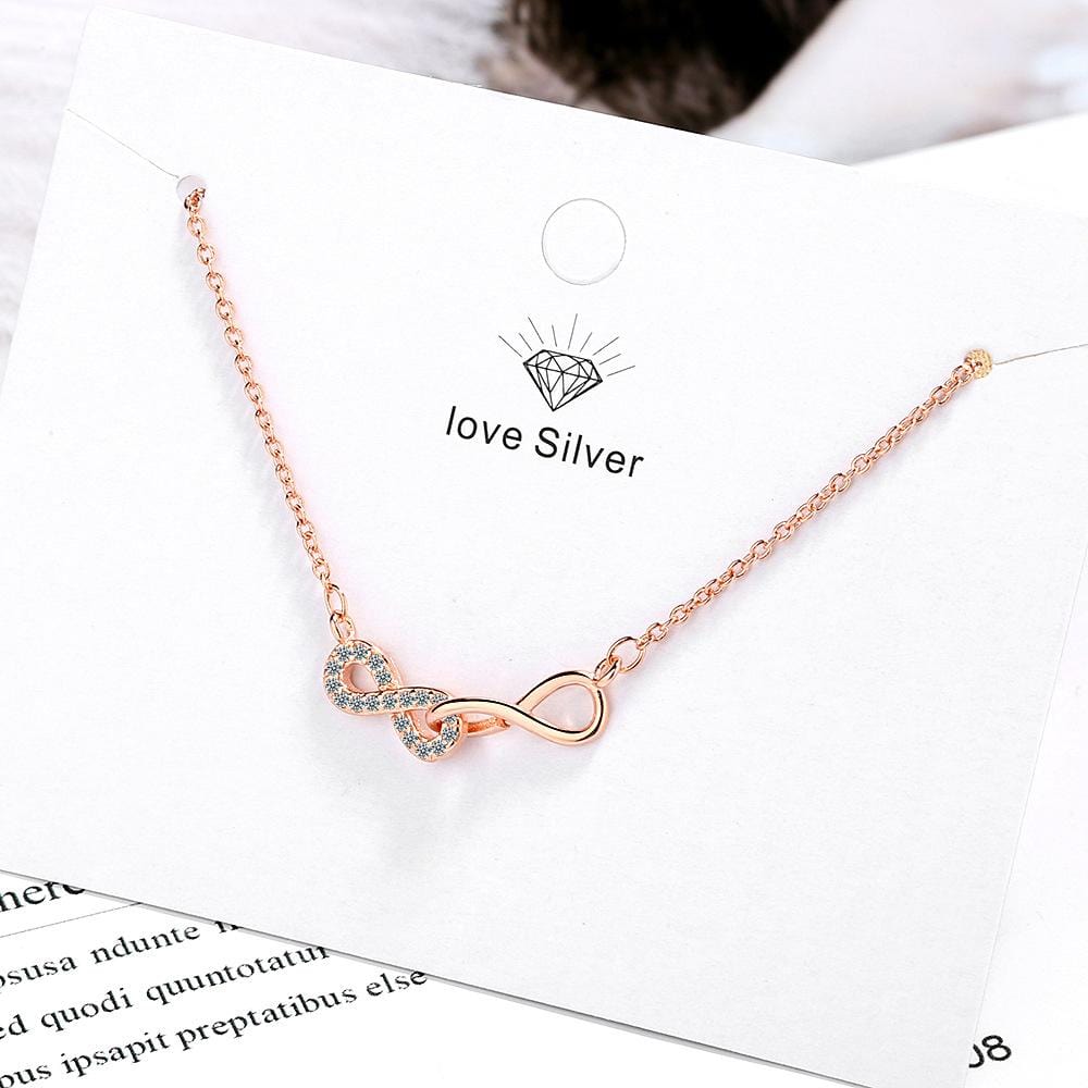 Double Infinity Friendship Forever Necklace Rose Gold - Brilliant Co