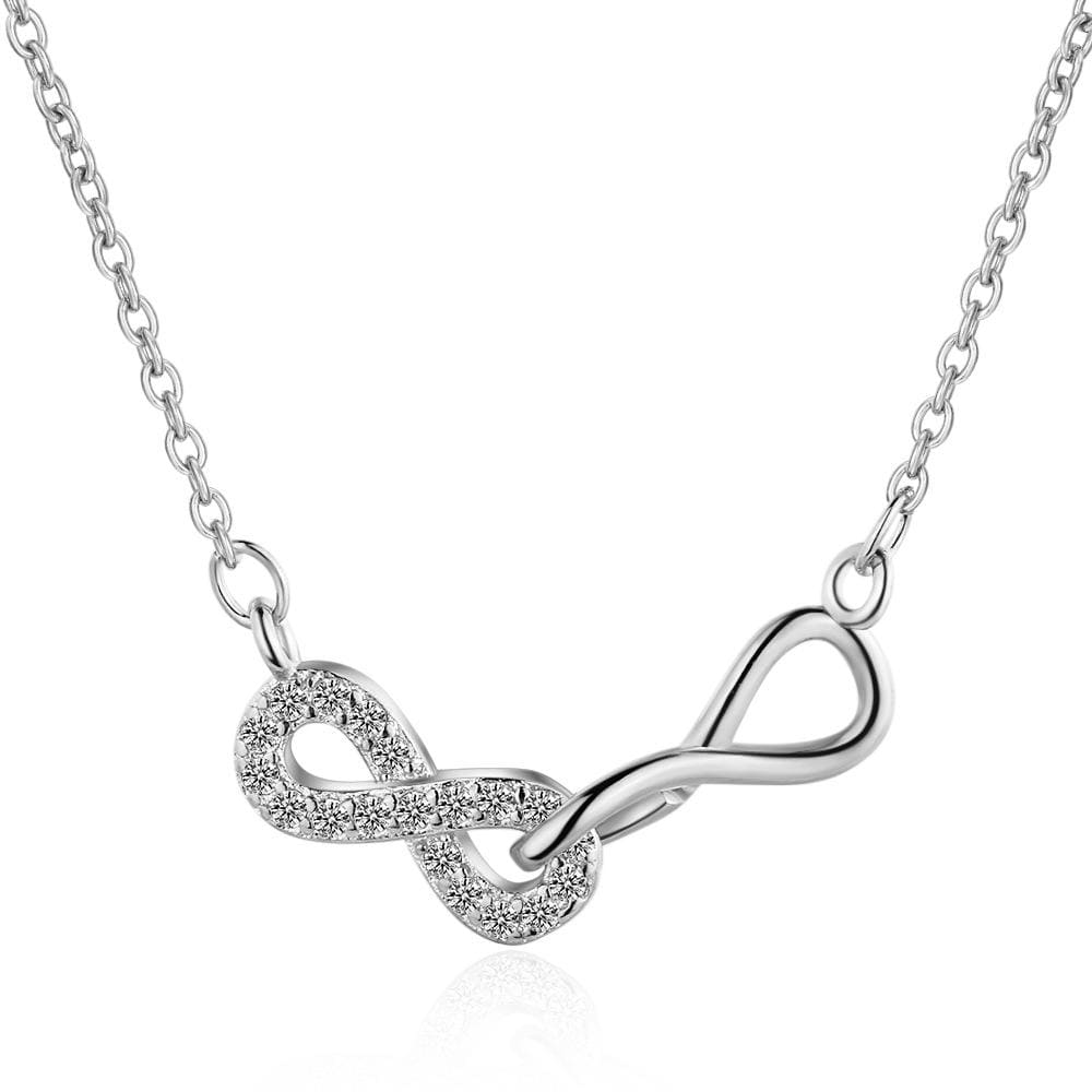 Double Infinity Friendship Forever Necklace White Gold - Brilliant Co