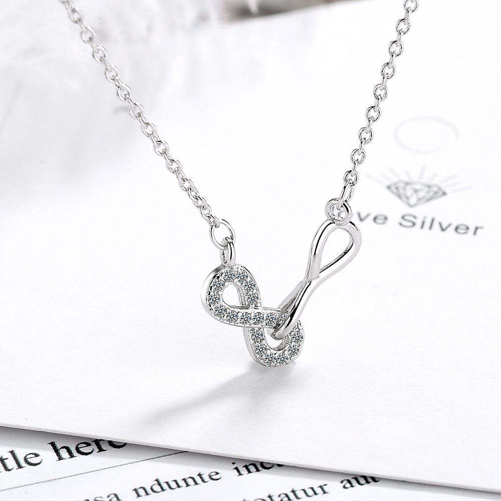 Double Infinity Friendship Forever Necklace White Gold - Brilliant Co