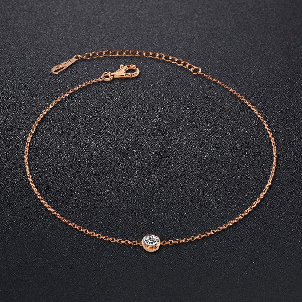 Bullion Gold Anklets Crystal Cocos Anklet Rose Gold