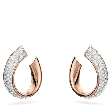Exist hoop earrings-Small, White, Gold-tone plated