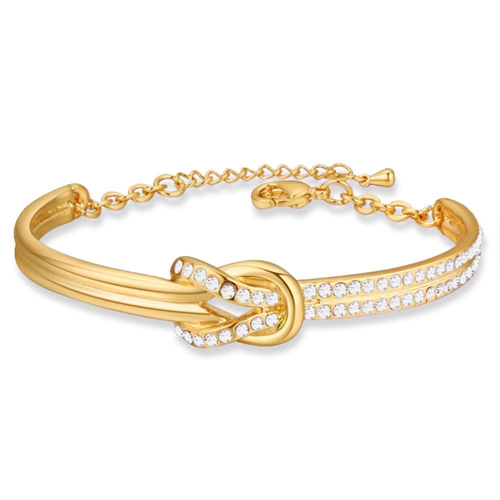 Krystal Couture Twist Bangle Swarovski crystals Yellow Gold Bracelet