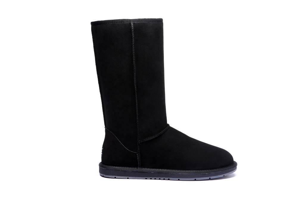 UGG Footwear Black / AU Ladies 4 / Men 2 / UK 2 / EU 35 UGG Boots Australia Premium Double Face Sheepskin Tall Classic Water Resistant #15901