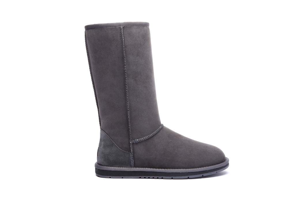 UGG Footwear Grey / AU Ladies 4 / Men 2 / UK 2 / EU 35 UGG Boots Australia Premium Double Face Sheepskin Tall Classic Water Resistant #15901