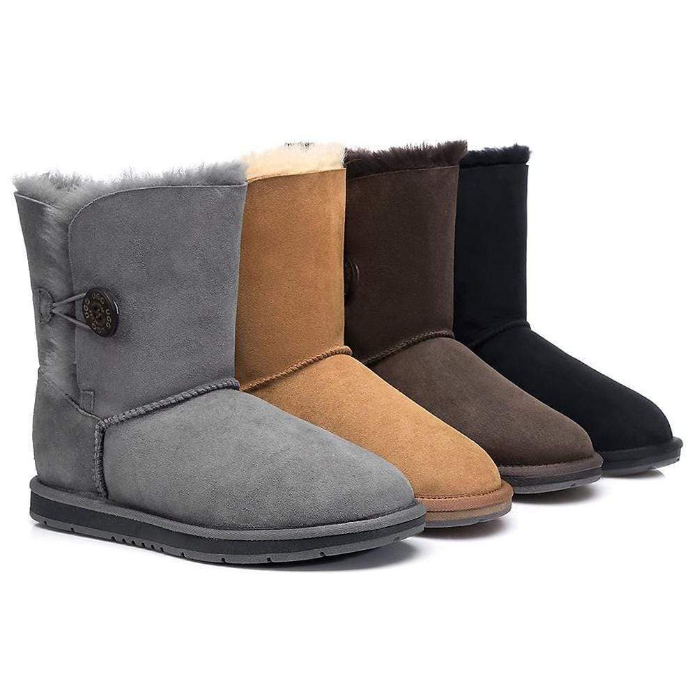 Gray ugg boots hot sale with buttons