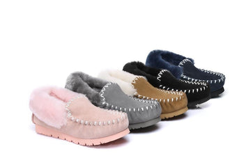 UGG Footwear UGG Slippers,Australia Premium Sheepskin,Unisex Popo Moccasins #15607