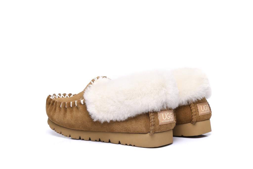 UGG Footwear UGG Slippers,Australia Premium Sheepskin,Unisex Popo Moccasins #15607