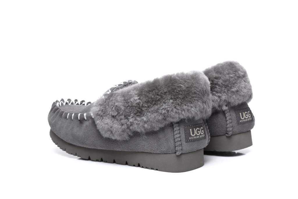 UGG Footwear UGG Slippers,Australia Premium Sheepskin,Unisex Popo Moccasins #15607